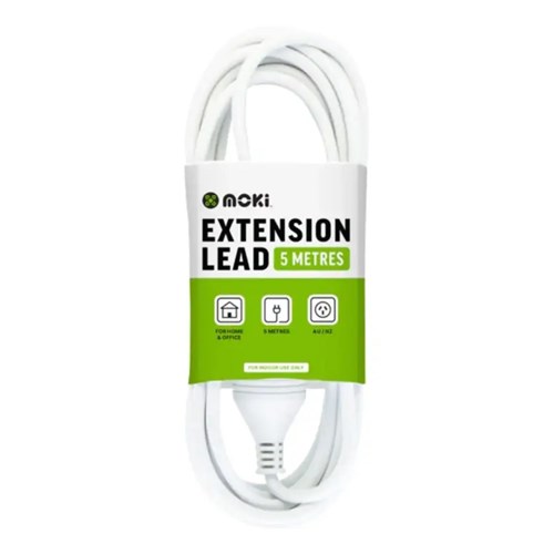 Moki Extension Lead 5 Metre White